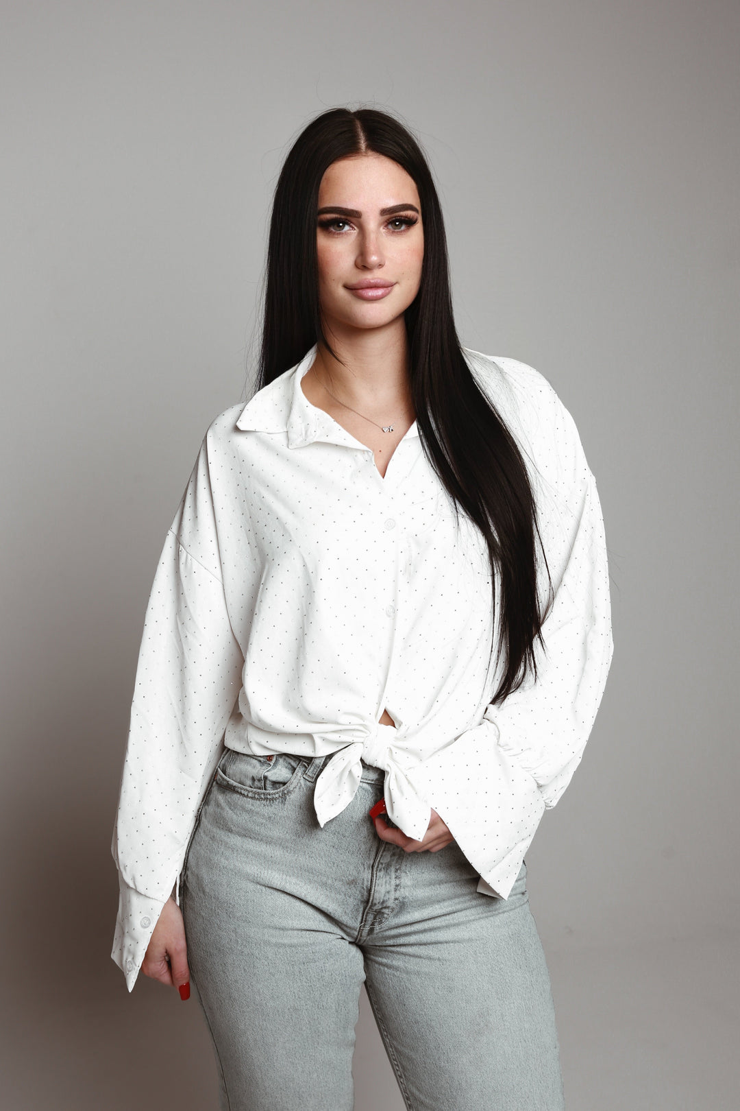 BLUSE MIT STRASS STEIN
