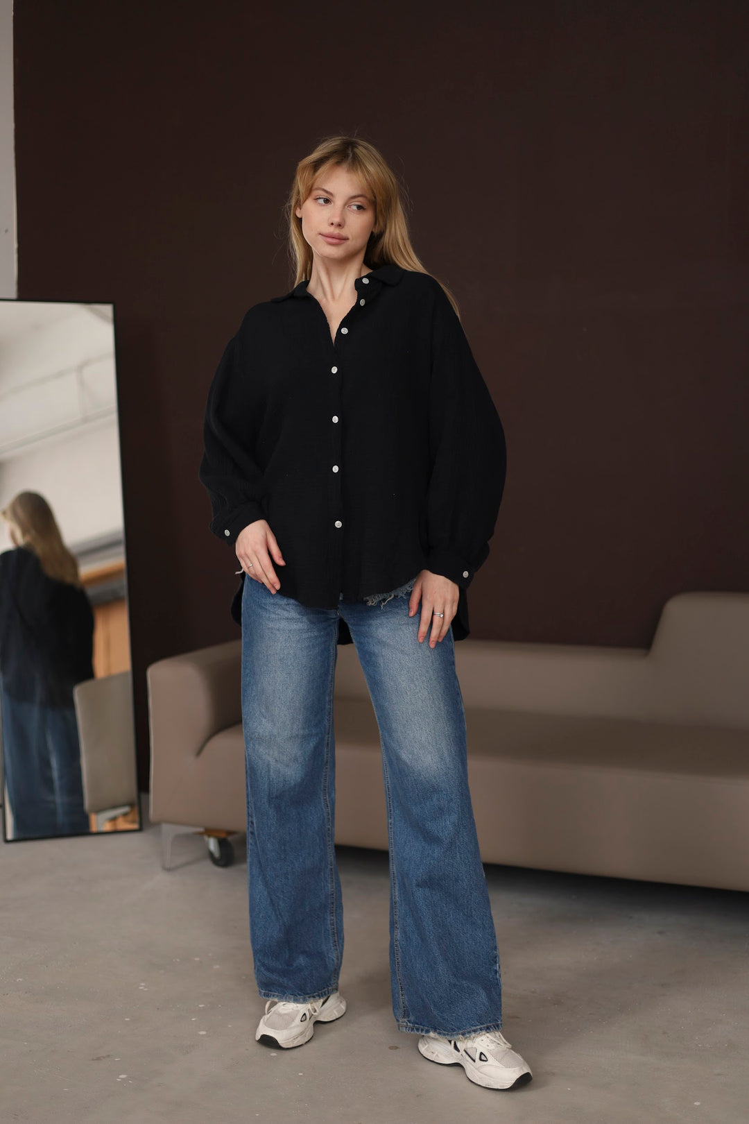 Black Oversize Blouse