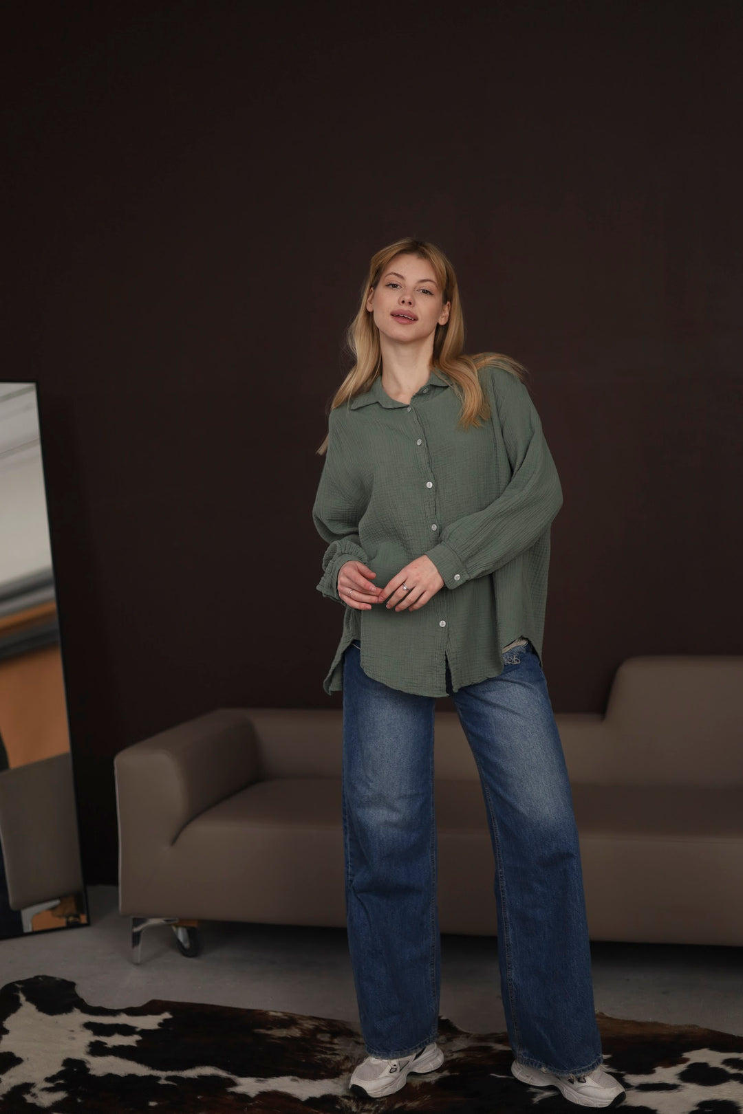 Khaki Oversize Blouse