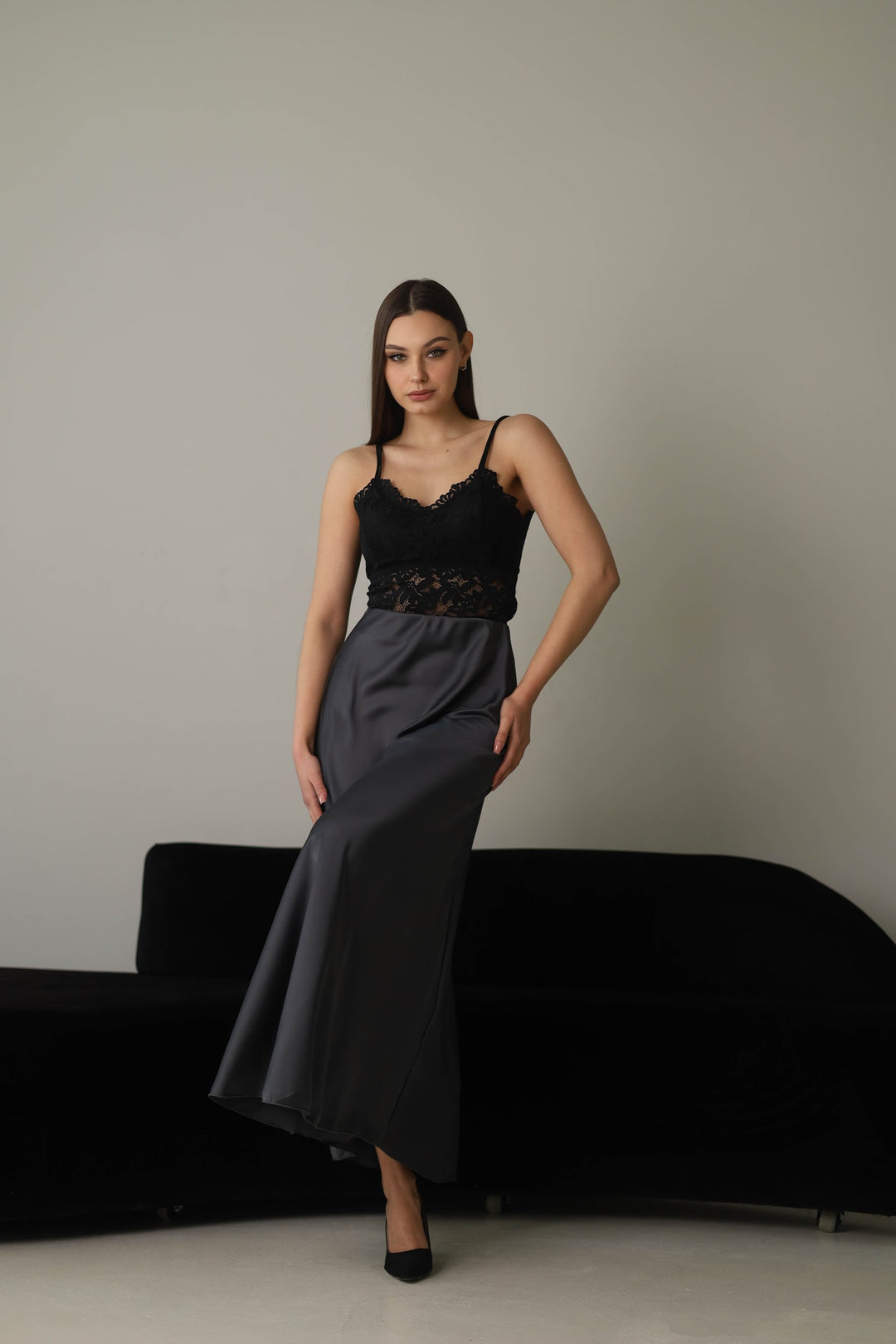 Dark grey skirt