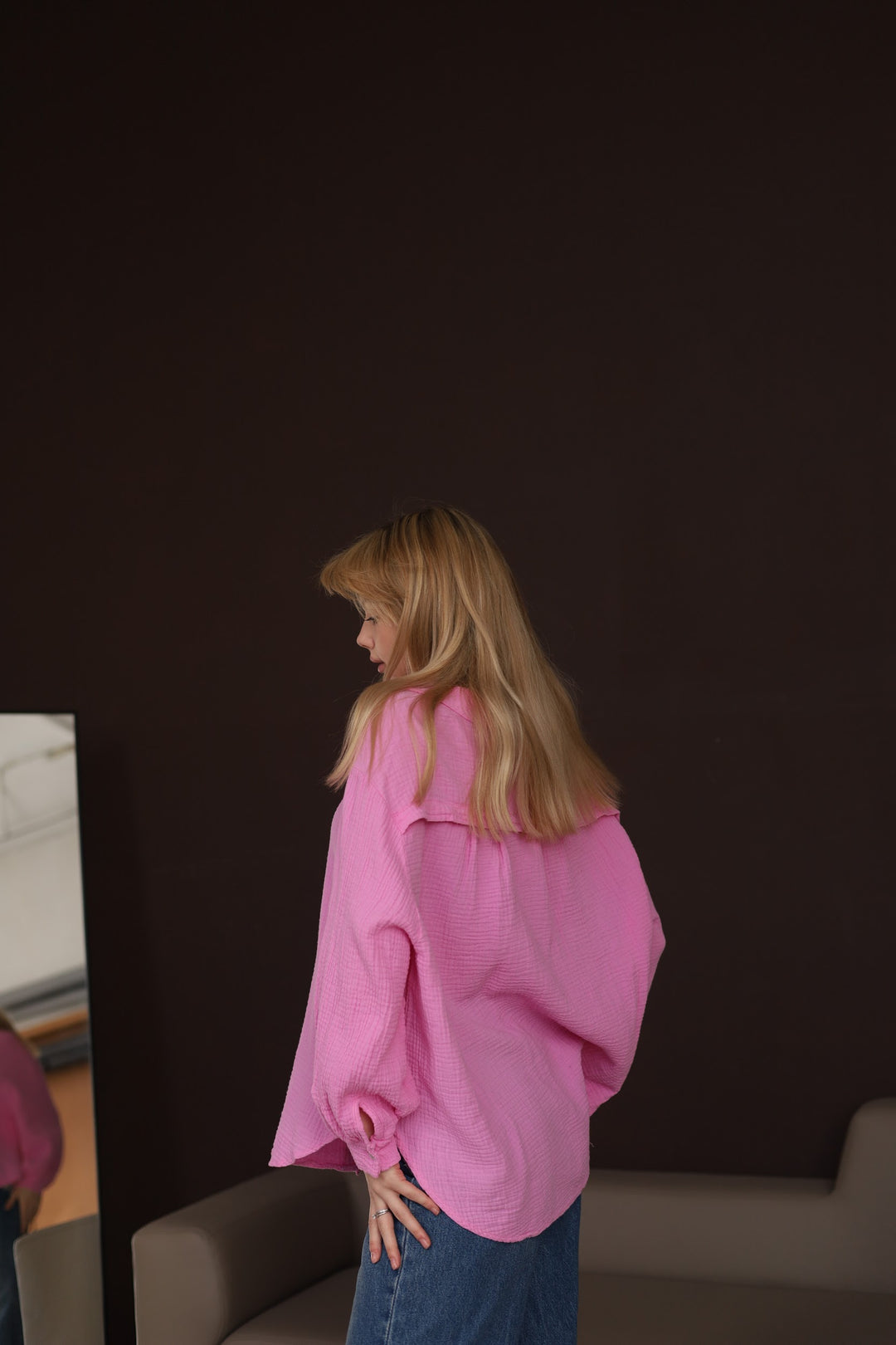 Pink Oversize Blouse