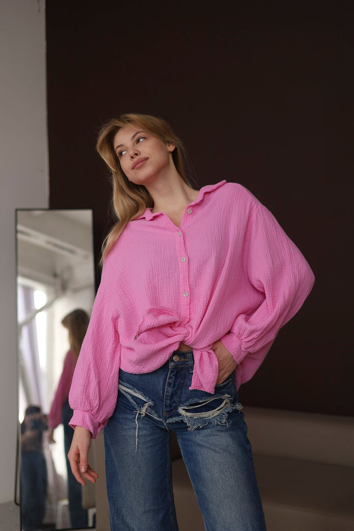 Pink Oversize Blouse