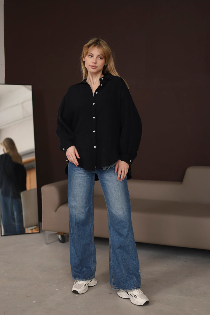 Black Oversize Blouse