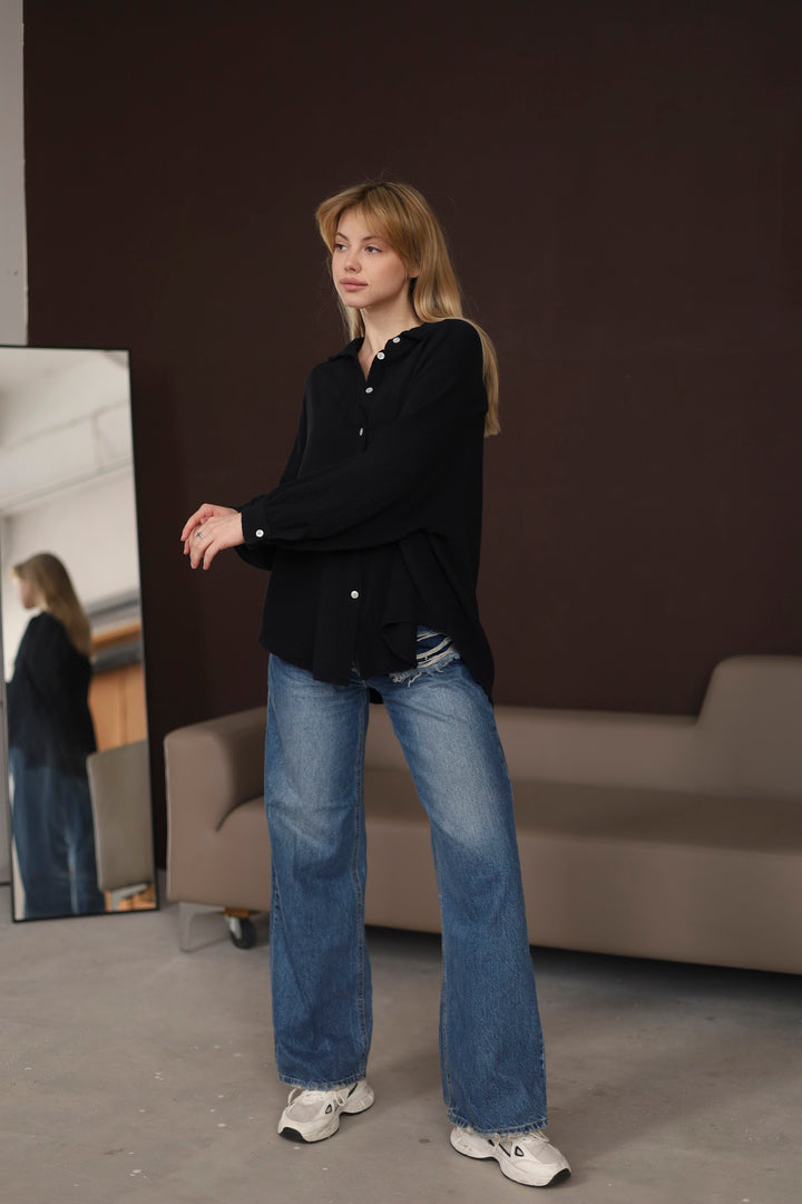 Black Oversize Blouse