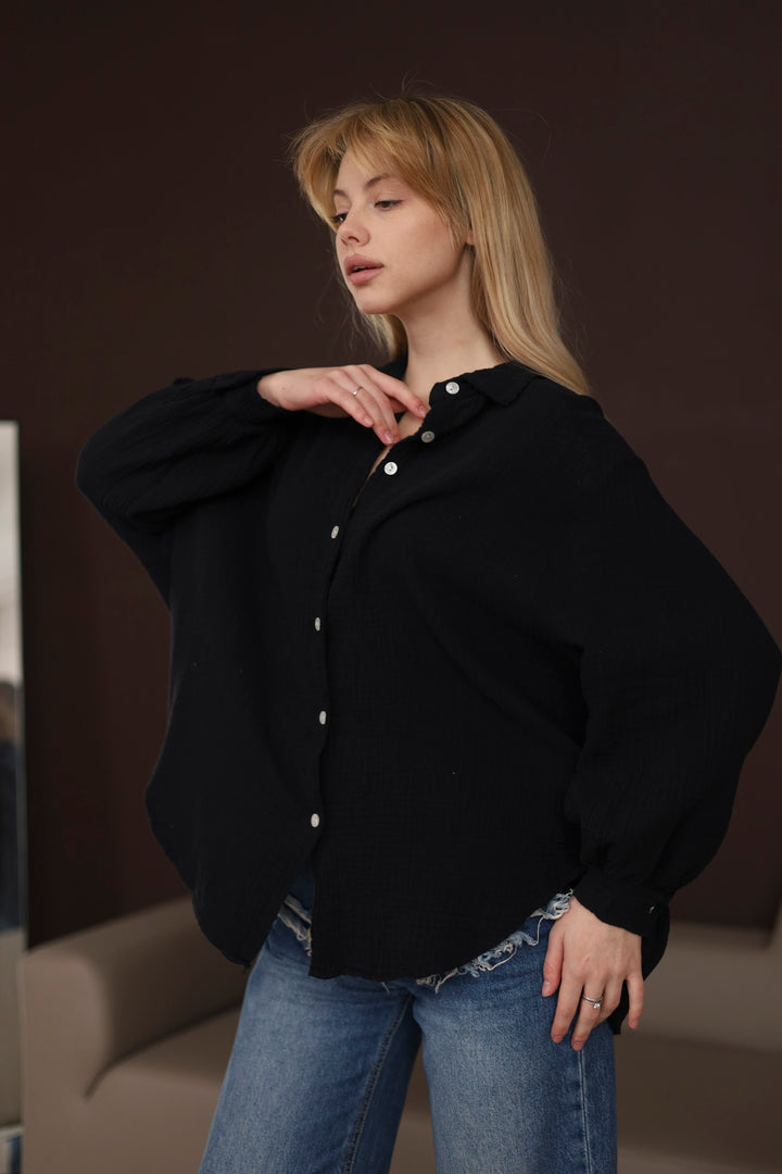 Black Oversize Blouse