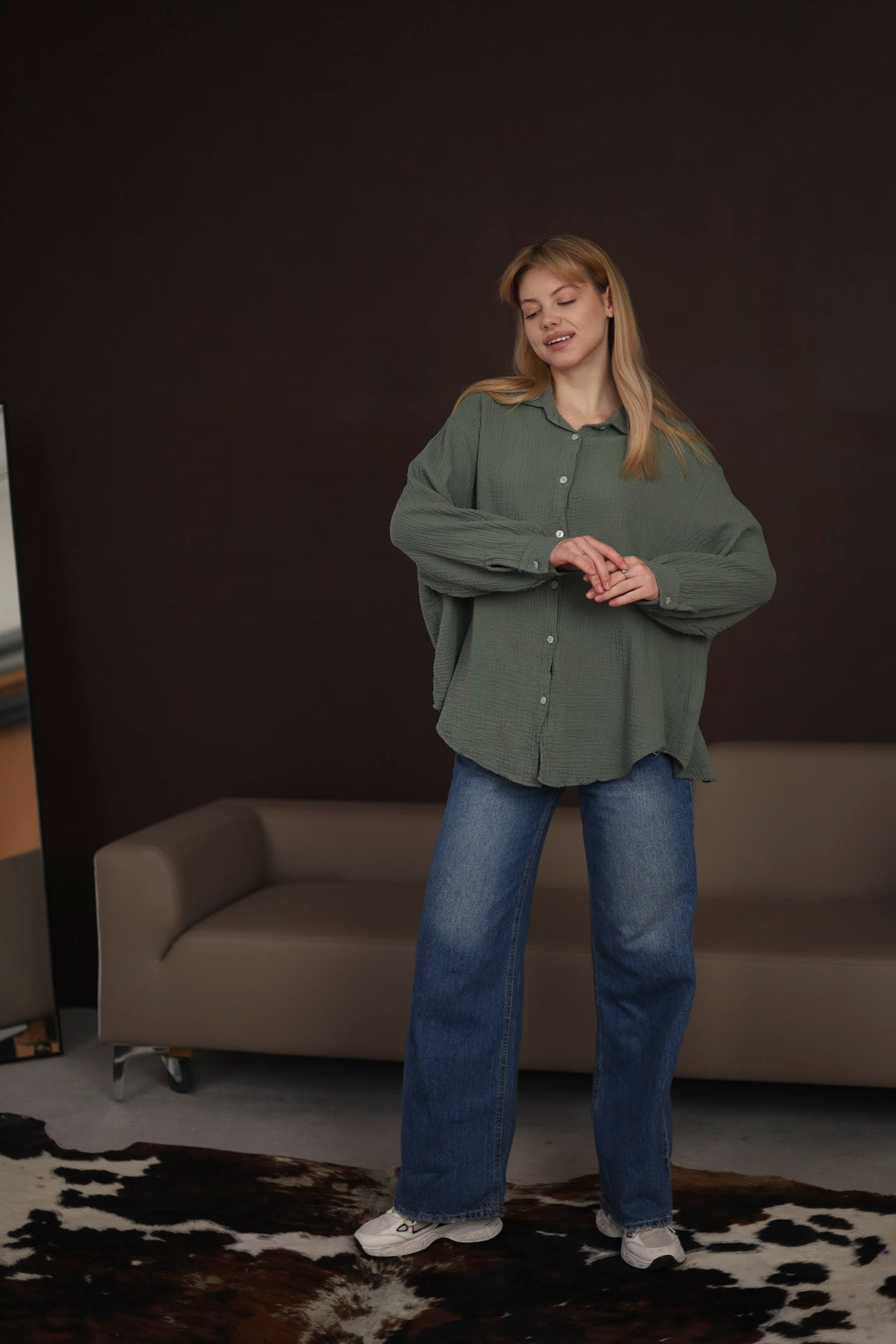 Khaki Oversize Blouse