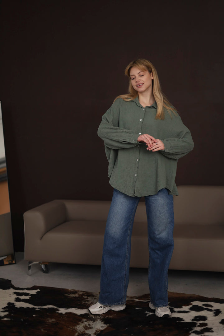 Khaki Oversize Blouse
