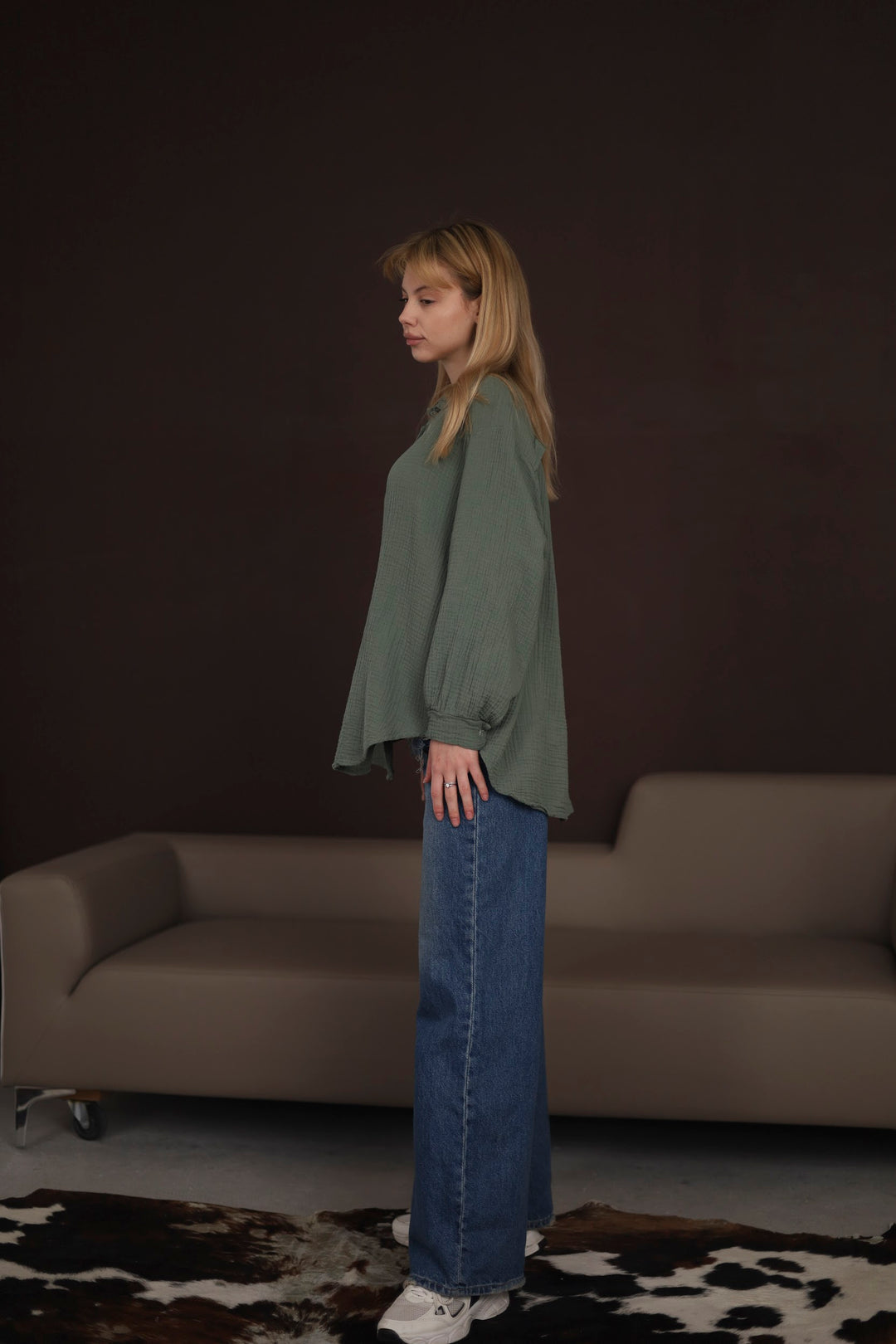 Khaki Oversize Blouse