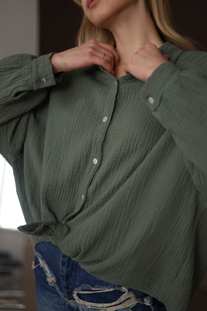 Khaki Oversize Blouse