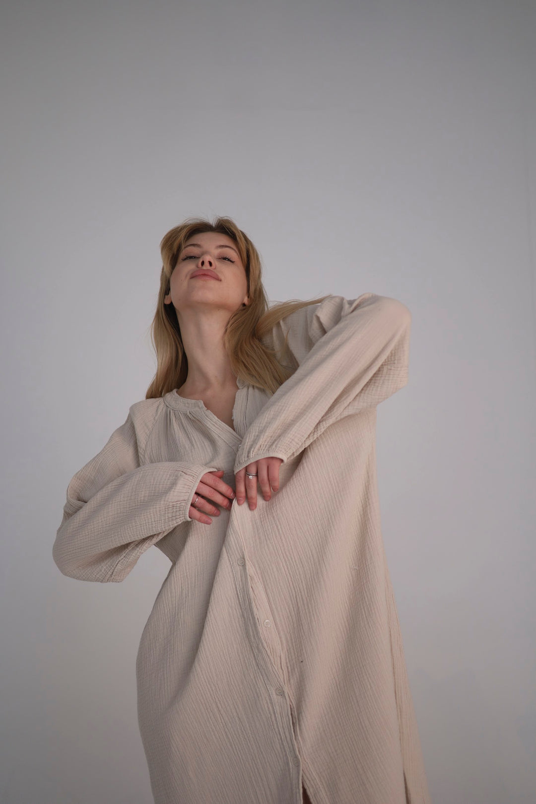 beige relaxed fit dress