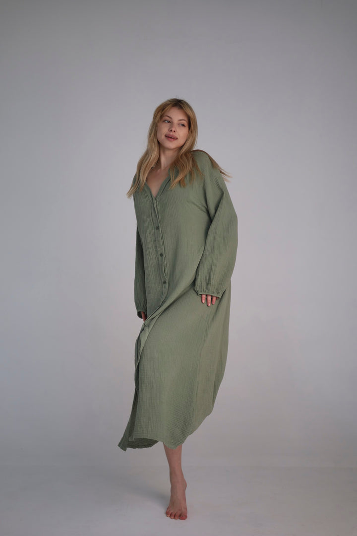 khaki relaxed fit dress