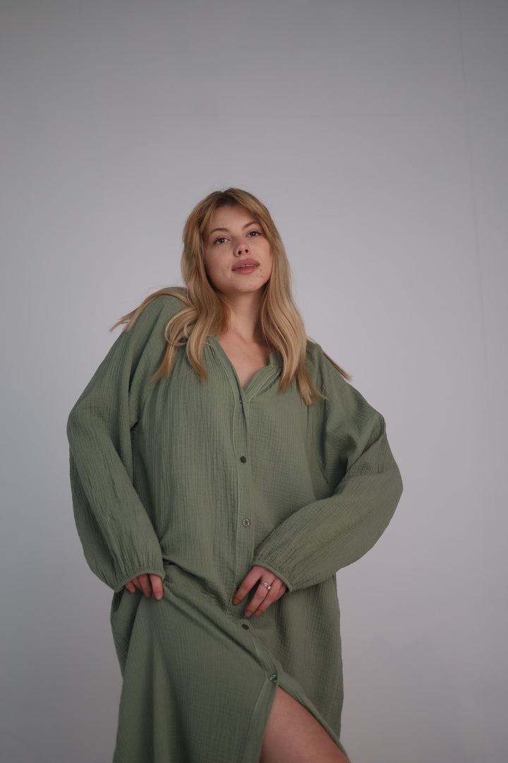 khaki relaxed fit dress