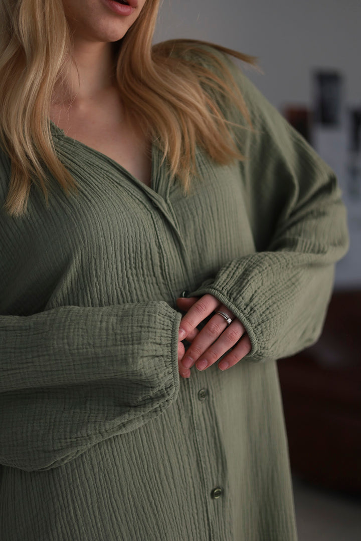 khaki relaxed fit dress
