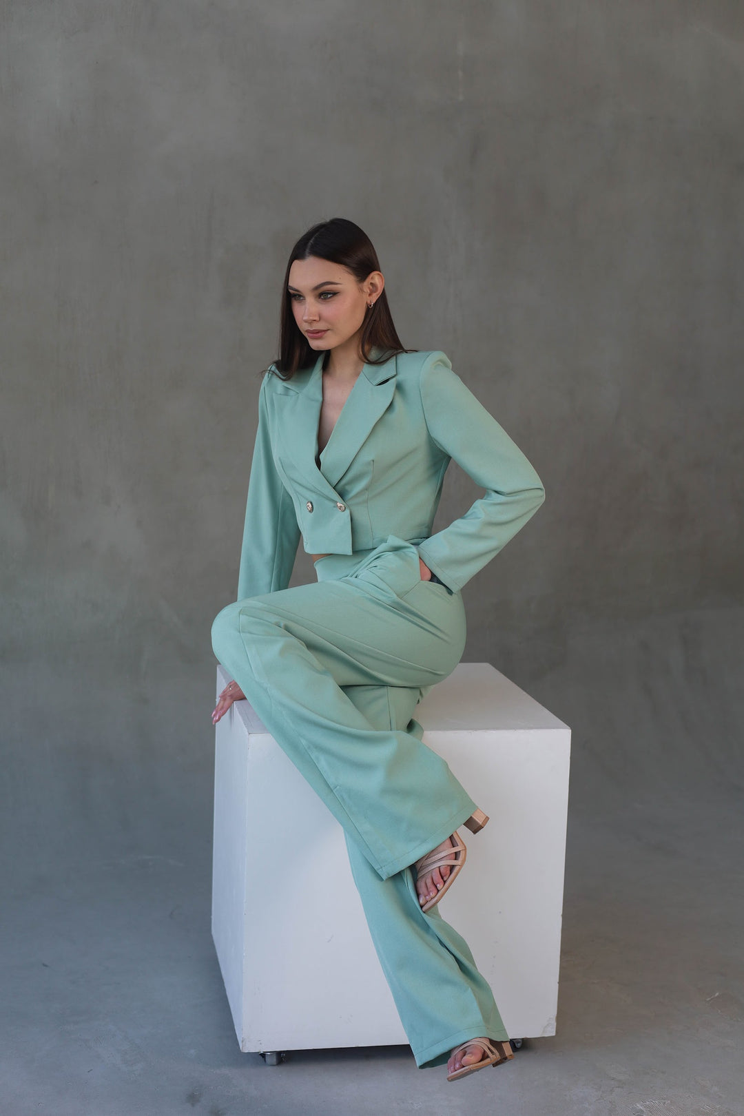 mint two-piece classy set