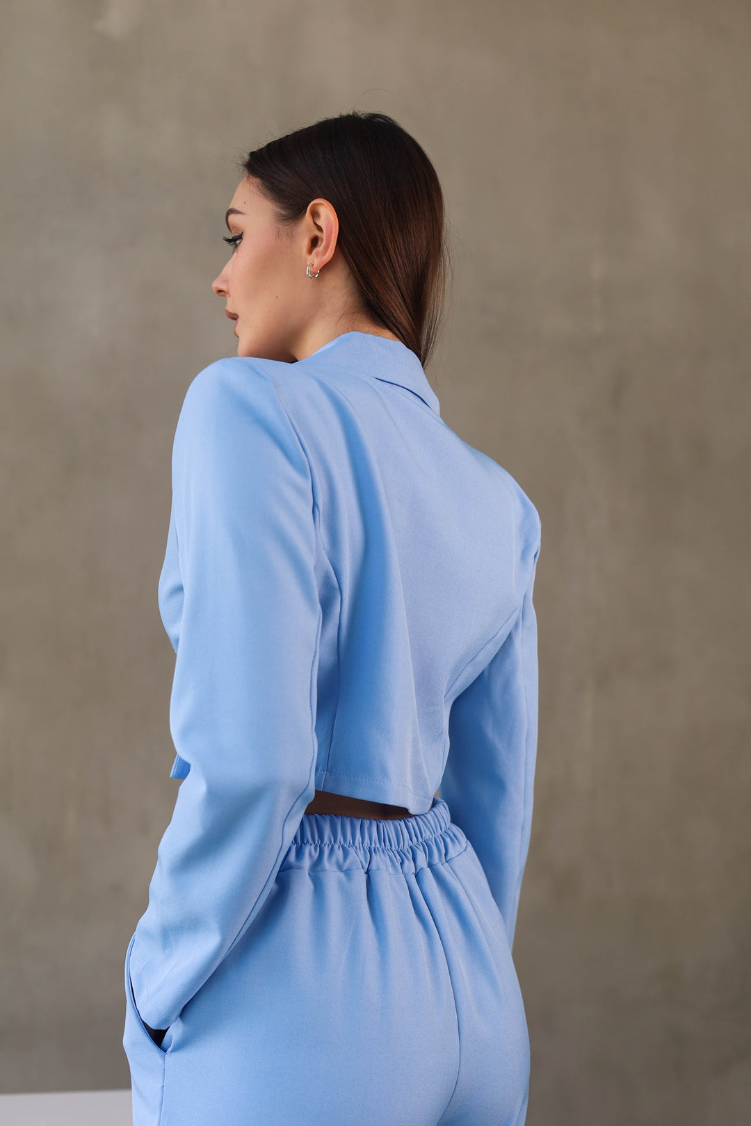 light blue two-piece classy set
