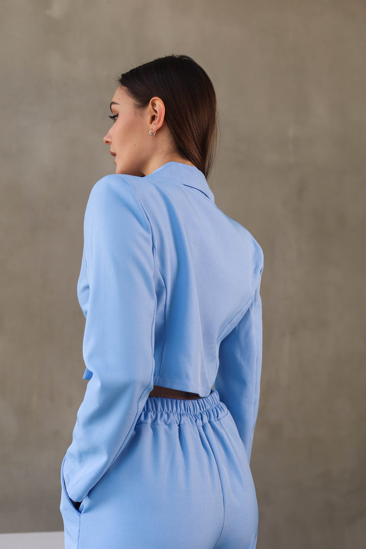 light blue two-piece classy set
