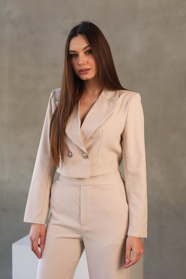 Beige two-piece classy set
