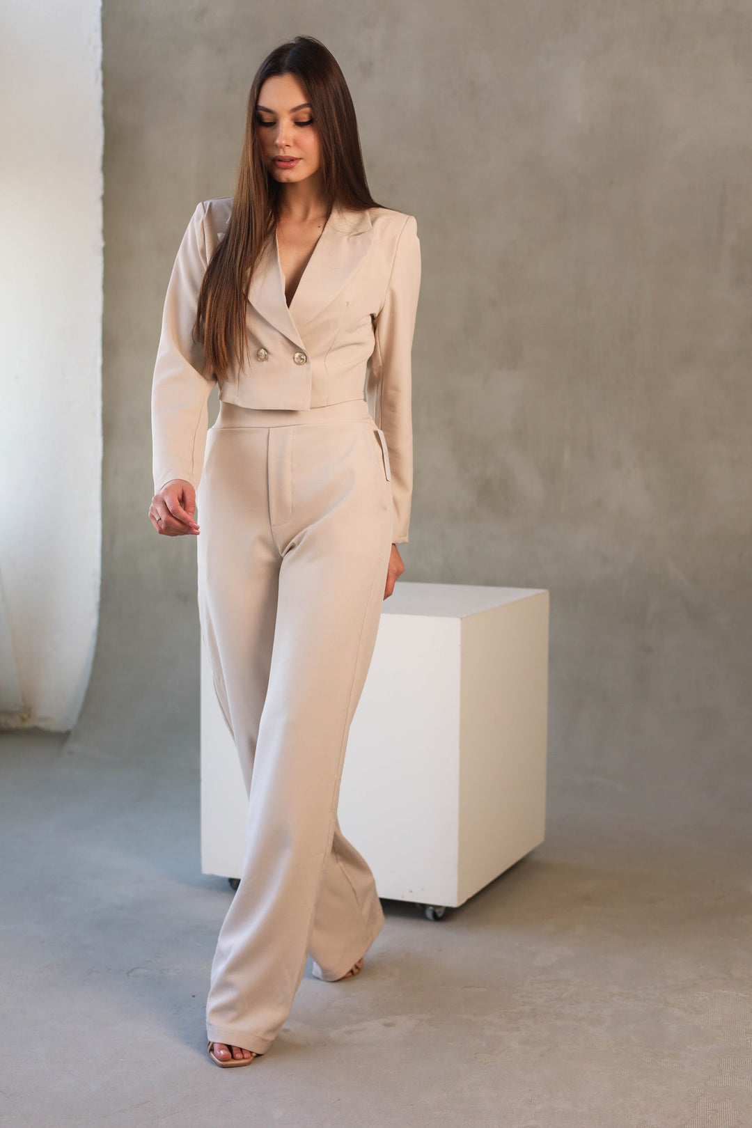 Beige two-piece classy set