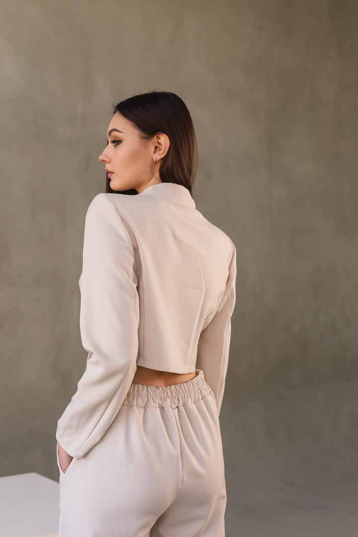 Beige two-piece classy set