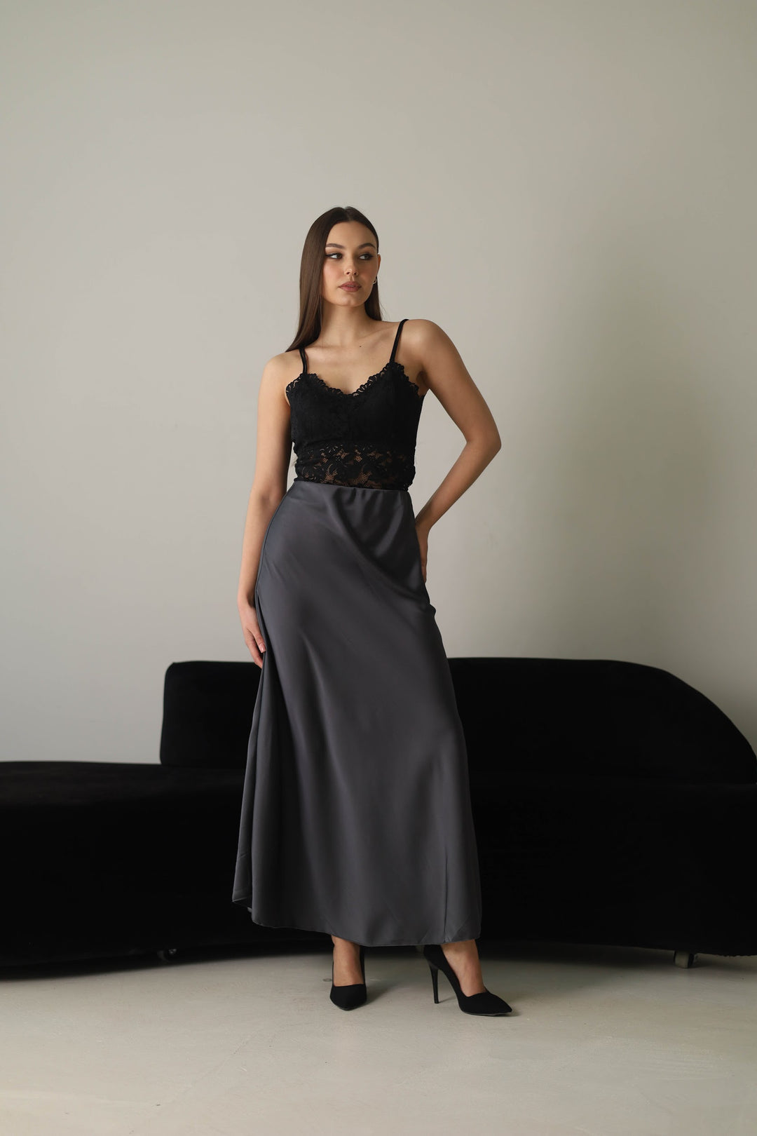 Dark grey skirt