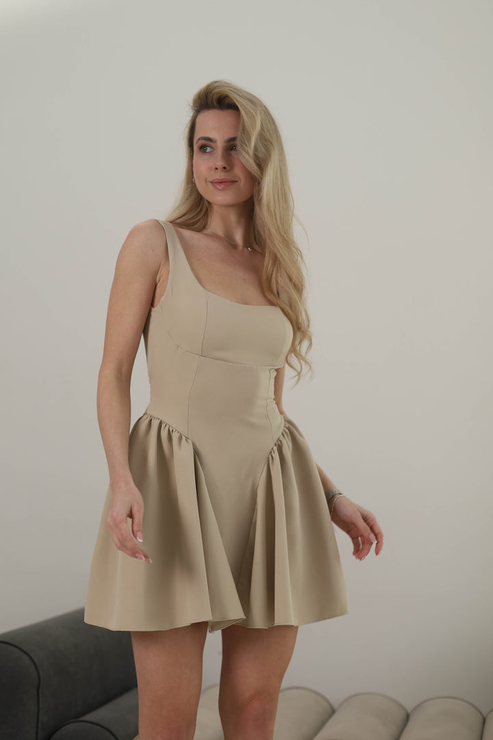 Beige short dress
