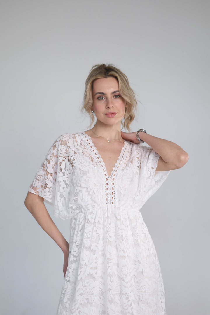 White maxi dress