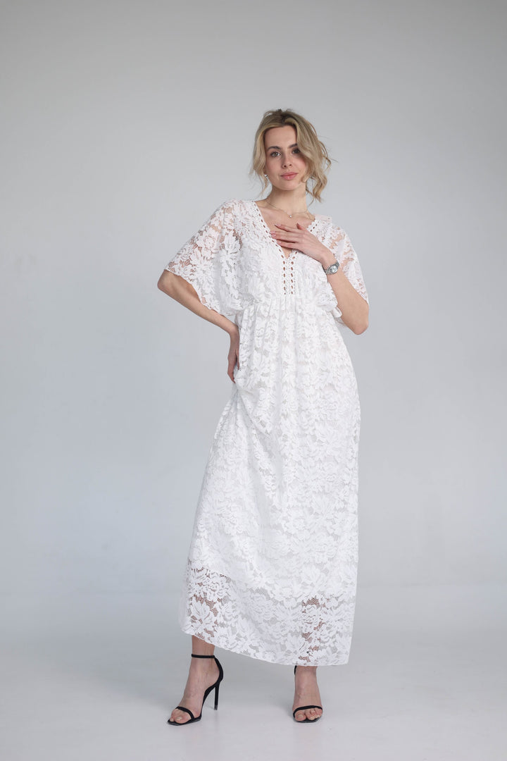 White maxi dress