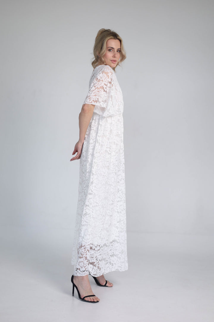 White maxi dress