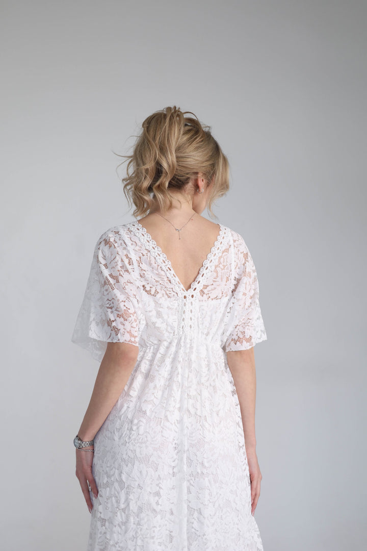 White maxi dress