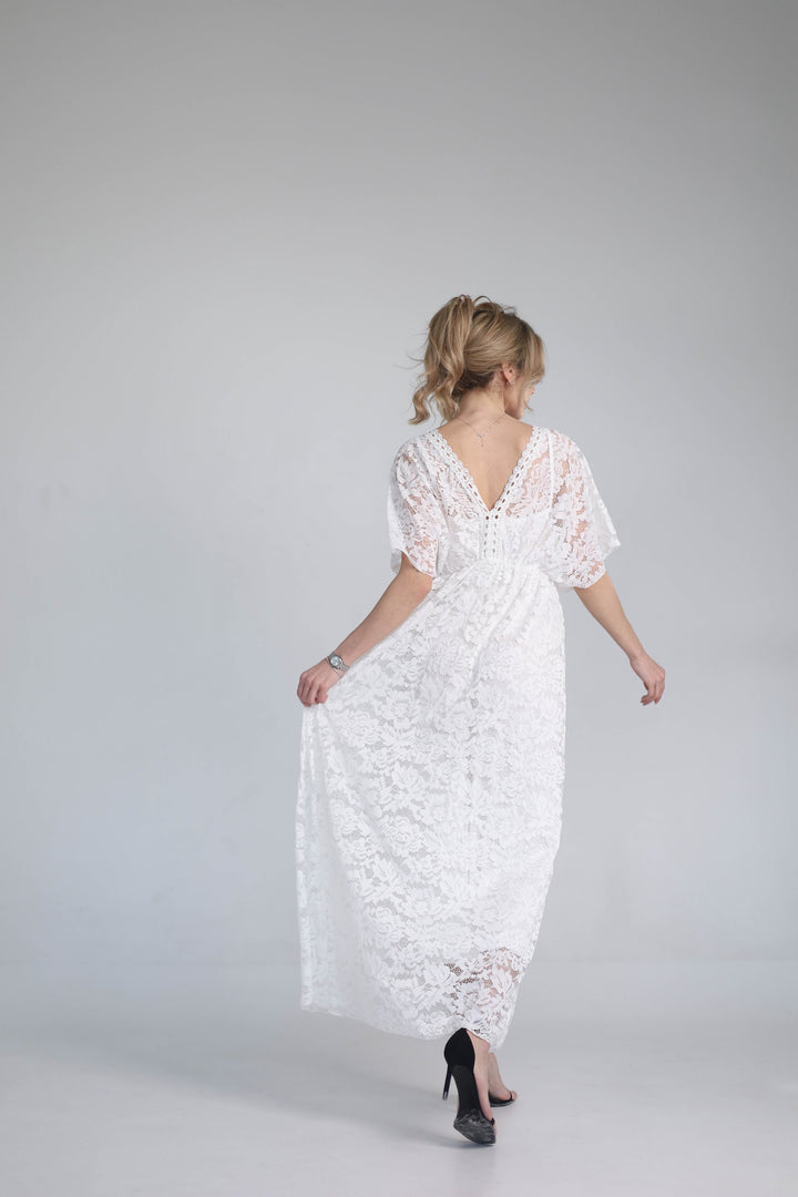 White maxi dress