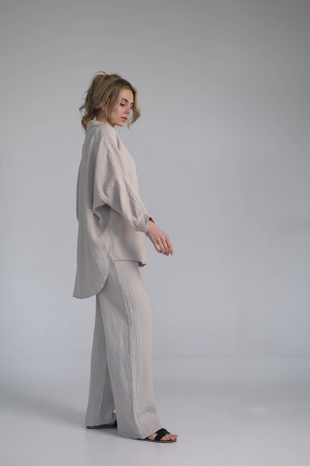 beige two-piece set