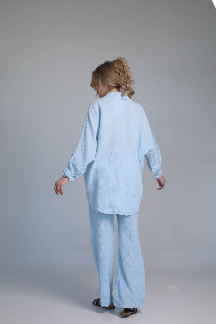 light blue two-piece set