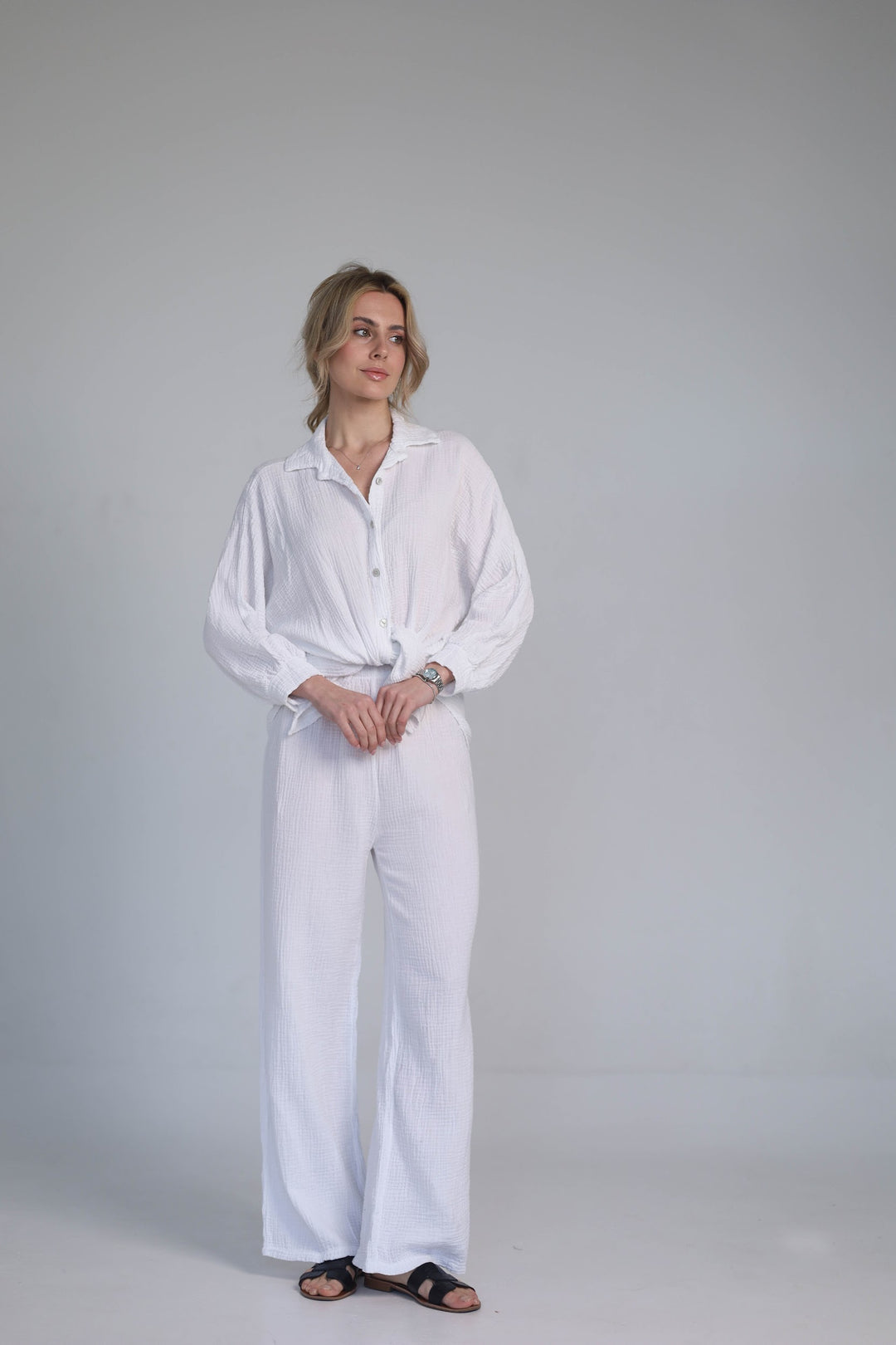 white two-piece set