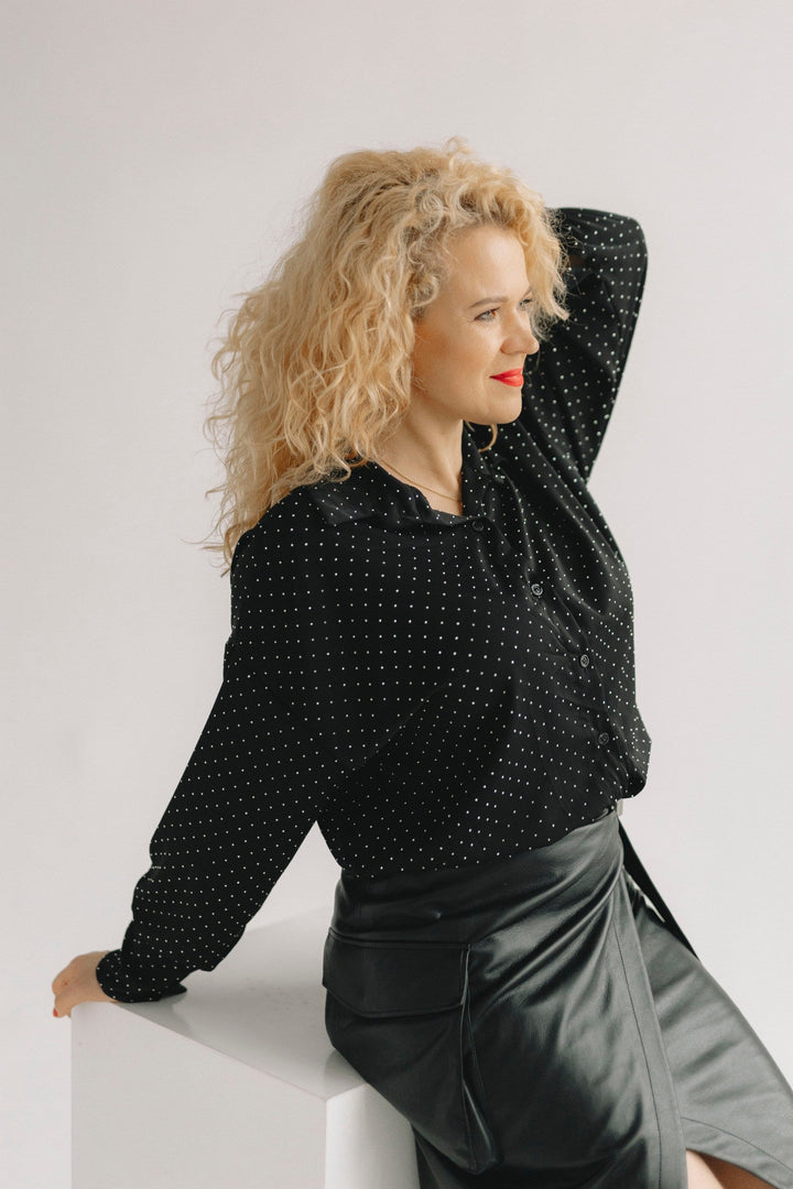 BLUSE MIT STRASS STEIN