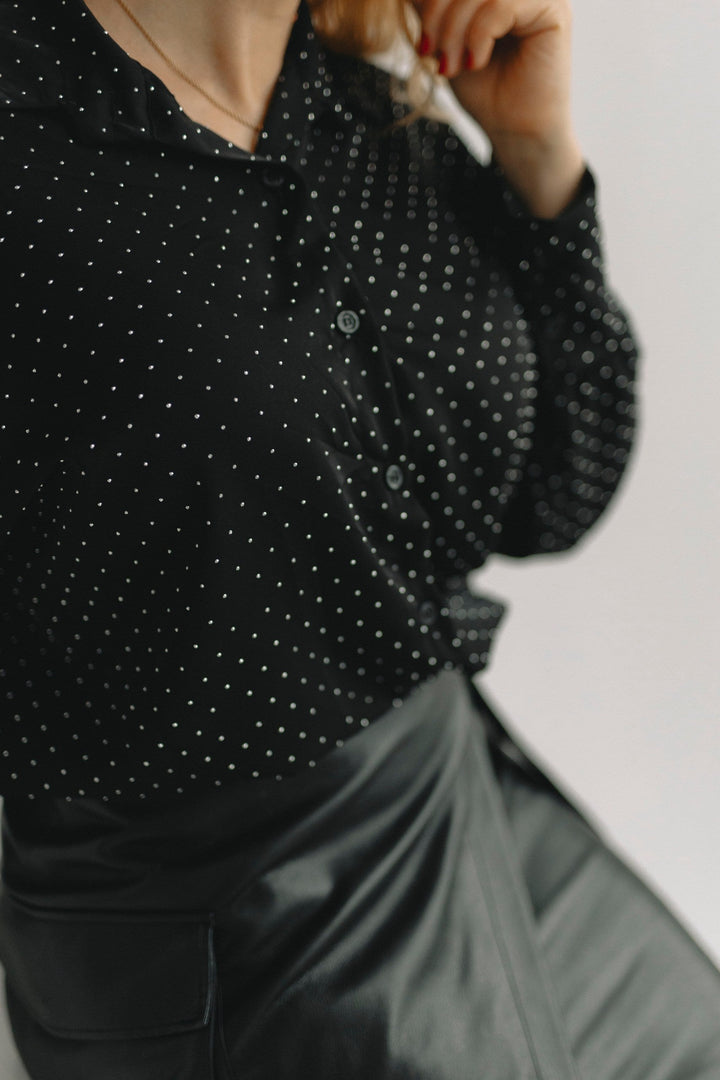 BLUSE MIT STRASS STEIN