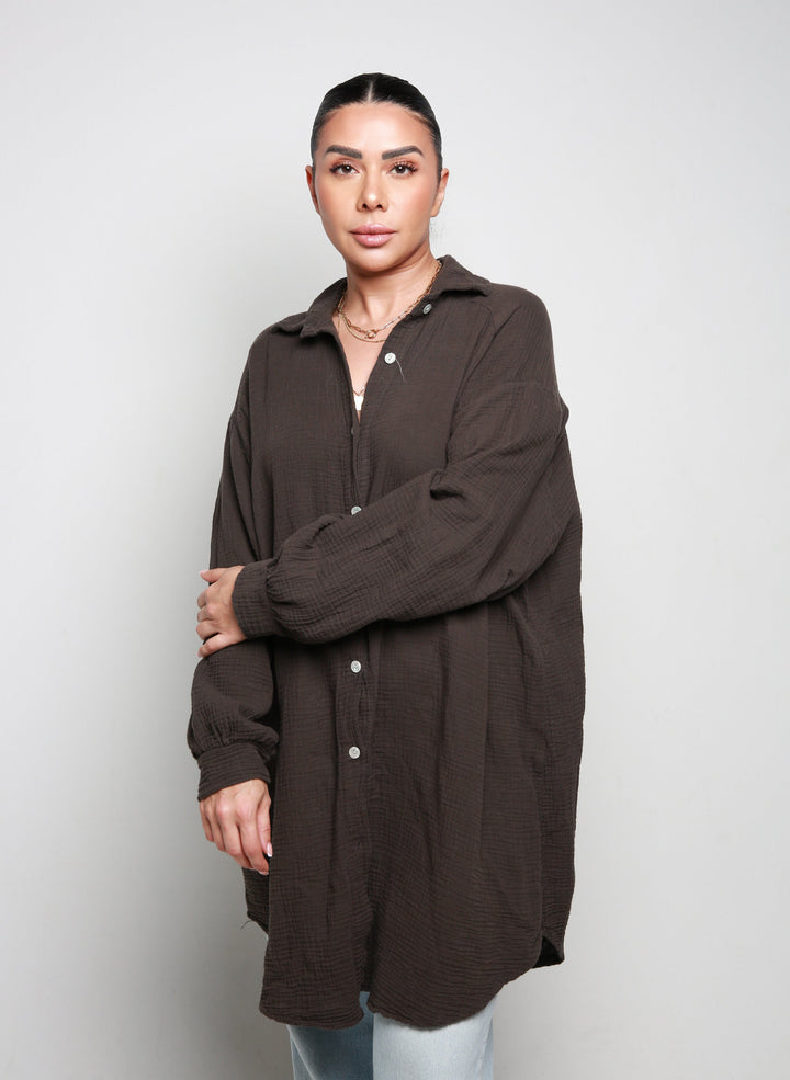 OVERSIZE MUSSELIN BLUSE