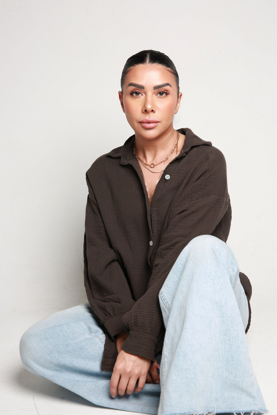 OVERSIZE MUSSELIN BLUSE