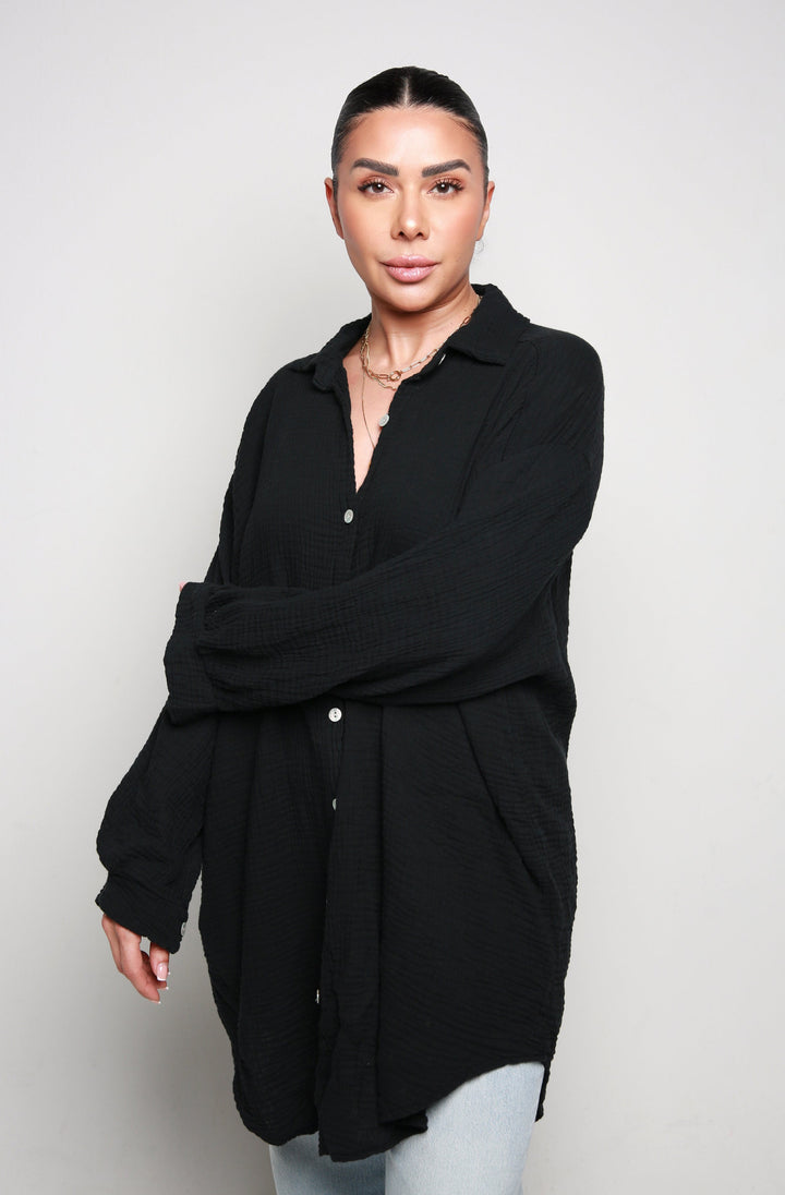 OVERSIZE MUSSELIN BLUSE